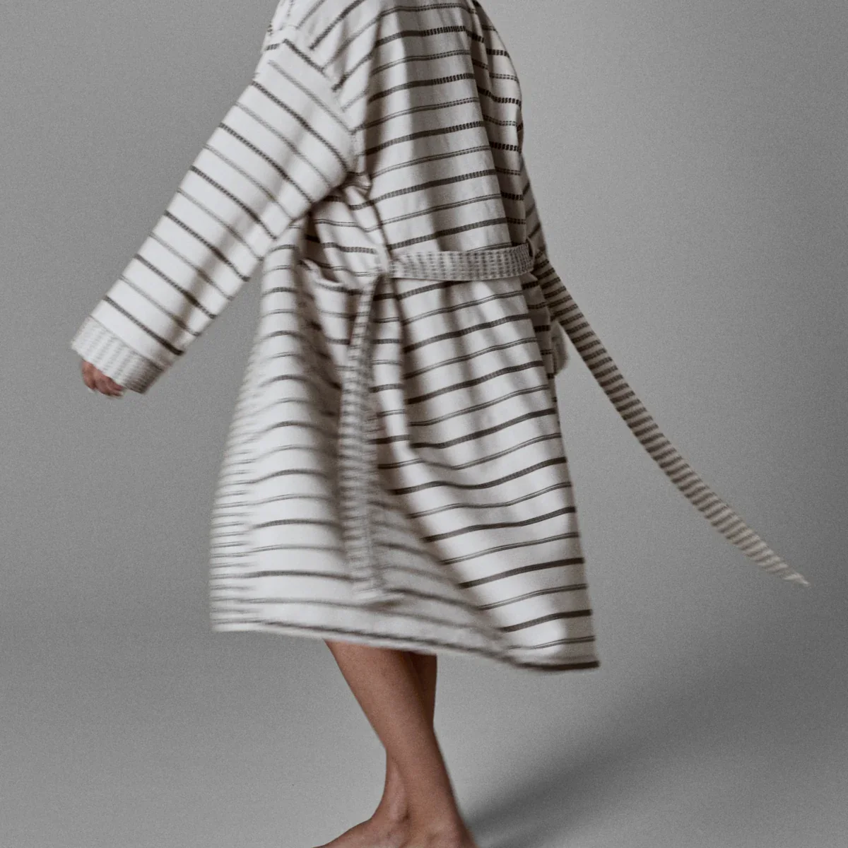 Bath robe, MKTrue L/XL, Off-white, Black - Image 4