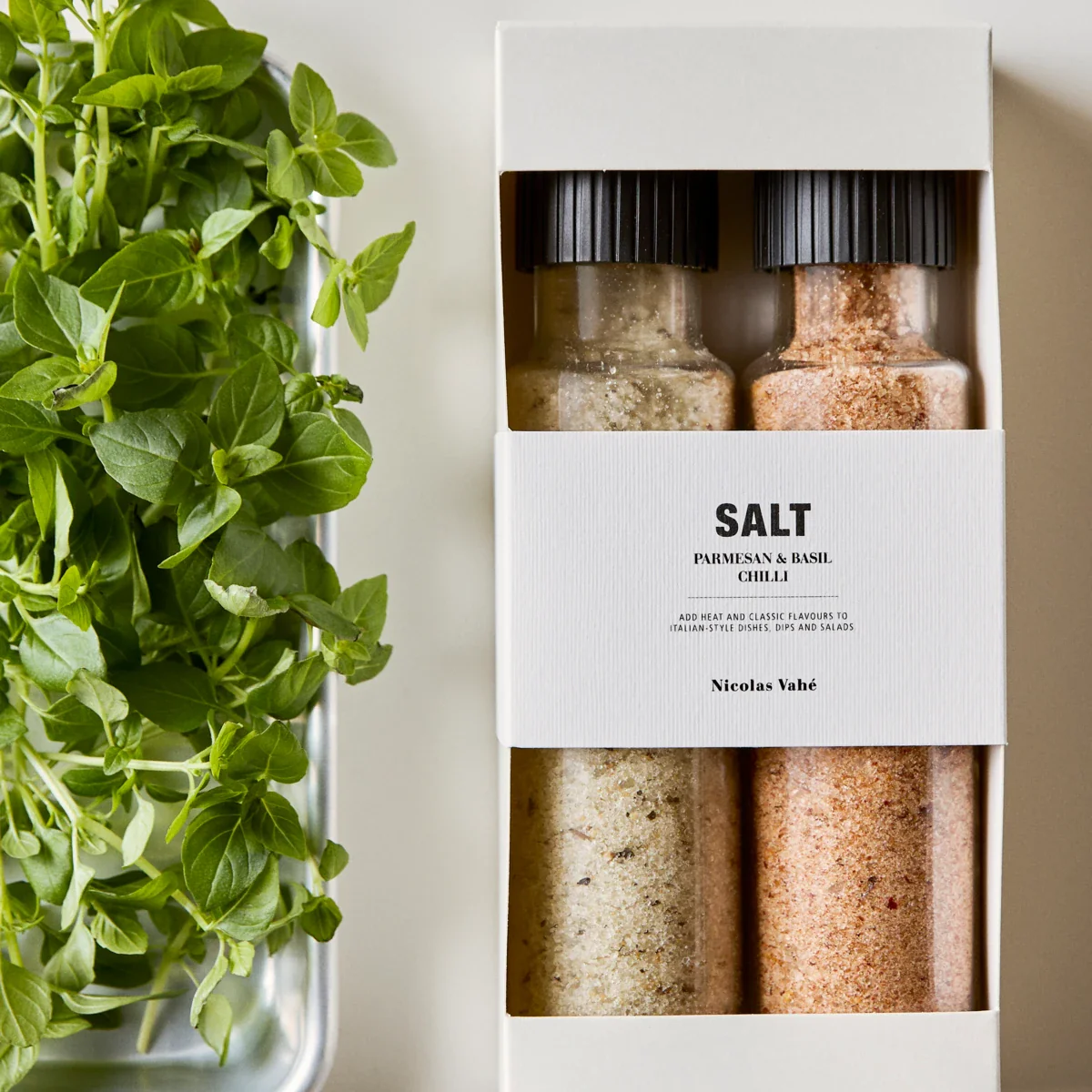 Gaveæske, Nicolas Vahé Parmesan & Basil salt & Chilli salt - Image 2