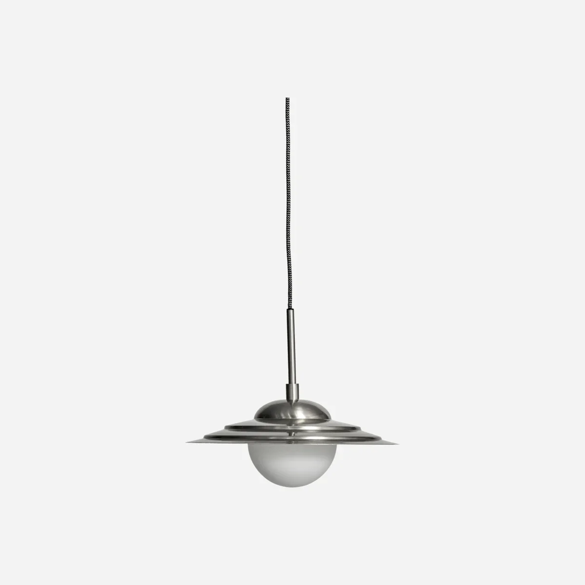 Lampe, HDCoin, Børstet sølvfinish;Mat hvid