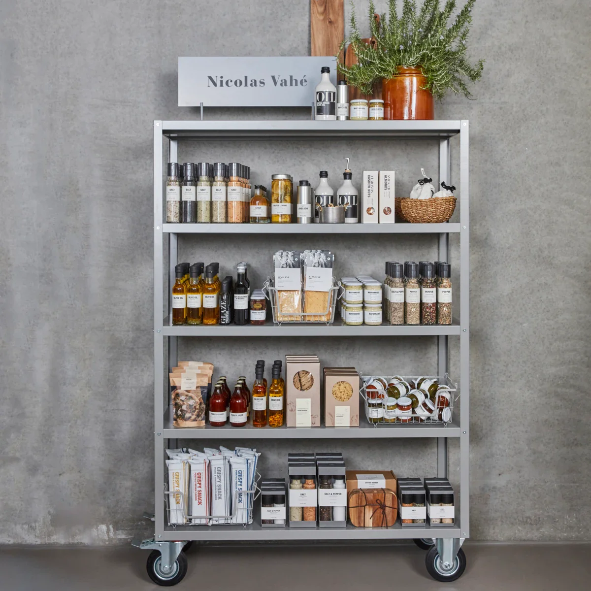 Shelving unit w. 4 wheels, NVTrolley, Grey - Image 2