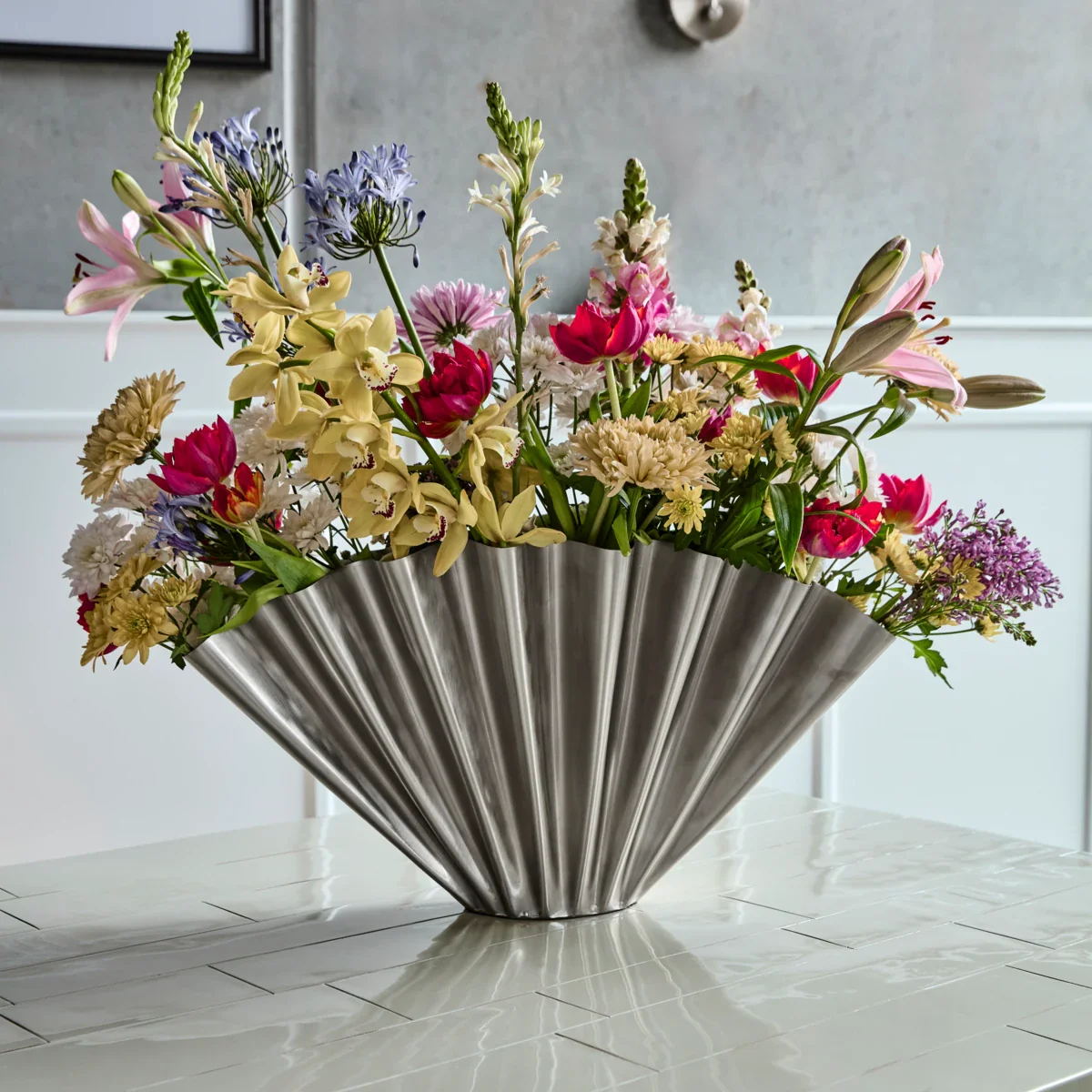Vase, HDFlood, Børstet sølvfinish - Image 4